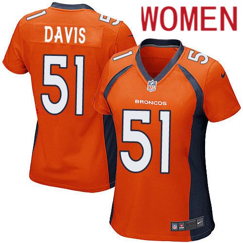 Women Denver Broncos 51 Todd Davis Nike Orange Game Player NFL Jersey